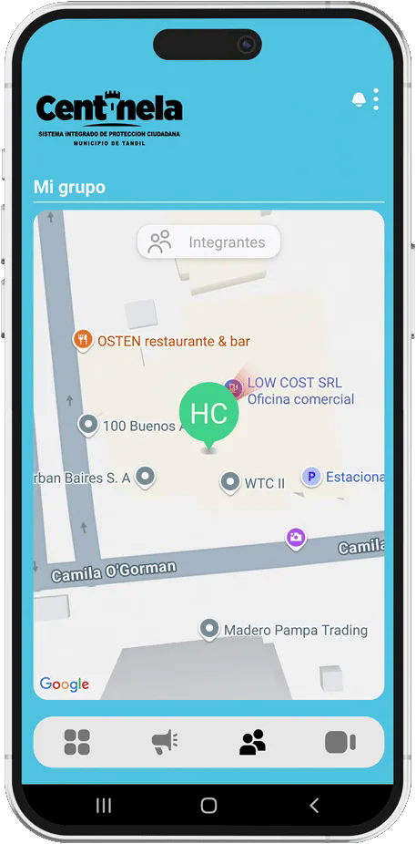 Pantalla Mi Grupo de Centinela